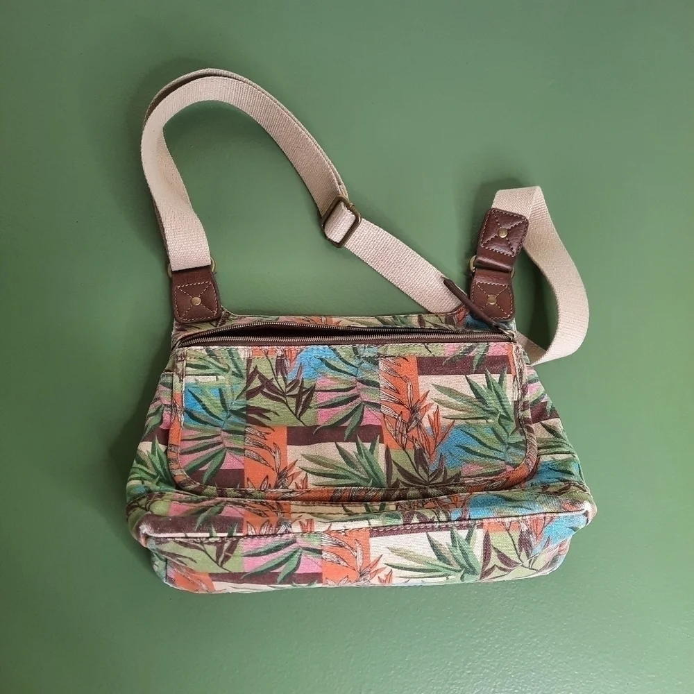 RELIC Palm Leaf Crossbody Messenger Bag